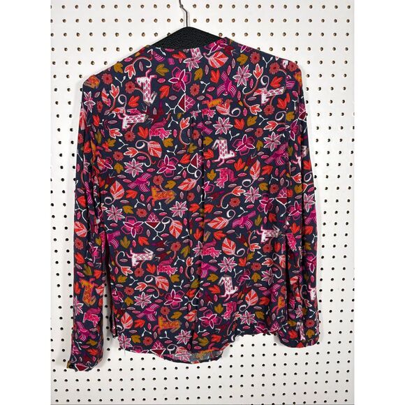 Maeve Anthropologie floral moonflower Henley size 6 - Picture 2 of 6